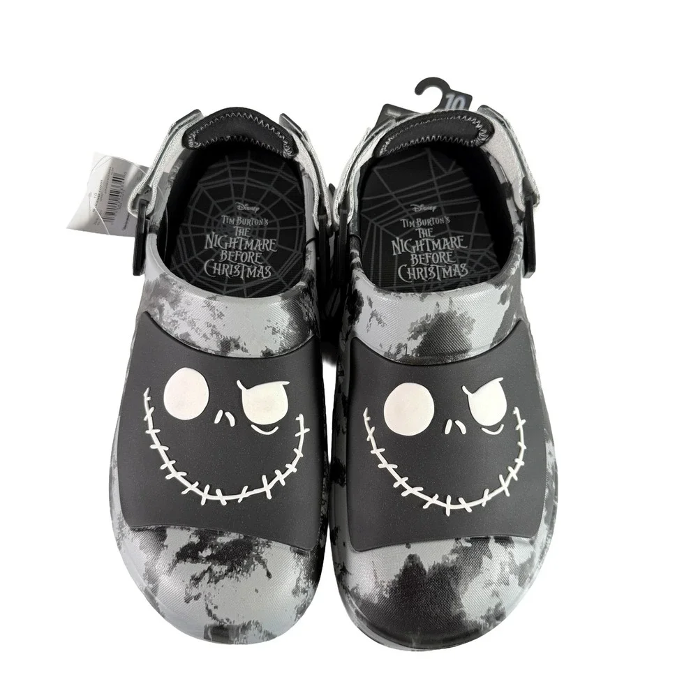 Disney Nightmare Before Christmas Jack Skellington Clogs Mens 10 Gray New